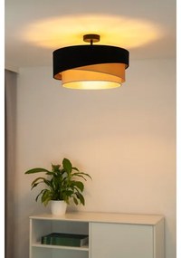 Duolla - Lampadario a plafone KOBO 1xE27/15W/230V diametro 45 cm nero/oro/color crema