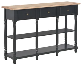Tavolo consolle nero 110x30x76 cm in legno multistrato