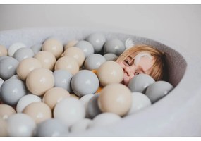 Piscina di palline grigia in velluto a coste ø 90x30 cm Montessori – Meowbaby
