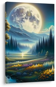 Quadro su tela – Natura notturna tranquilla con fiume