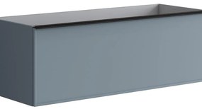 Mobile da bagno sotto lavabo Pixel frame frontale indaco e maniglia alluminio nero L 120 x H 40 x P 45.5 cm 2 cassetti, lavabo non incluso