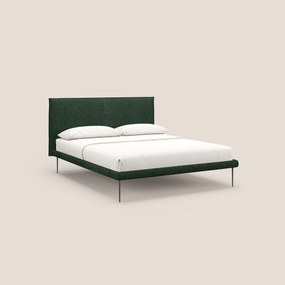 Theo letto imbottito moderno sfoderabile con piedi alti in metallo in tessuto impermeabile T10 verde