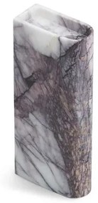 Monolith Portacandele Tall Mixed White Marble - Northern