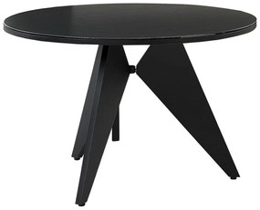 Tavolo da giardino metallo nero ⌀ 110 cm OLMETTO Beliani