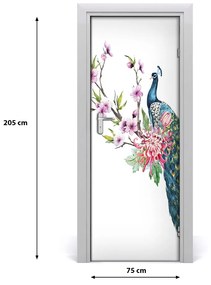 Adesivo per porta Zampa e fiori 75x205 cm