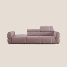 Giotto Divano con terminale e opzione relax elettrico in microfibra effetto velluto impermeabile T09