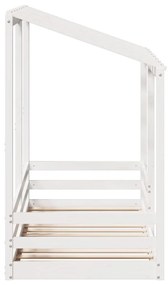 Letto per bambini con tetto bianco 90x190cm legno massello pino