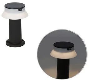 Lampada da esterno a stelo nera incl. LED con dimmer IP55 solare - Felice