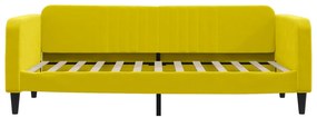 Divano letto con materasso giallo 90x200 cm in velluto