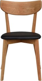 Sedia da pranzo in rovere marrone con seduta nera Ami - Rowico