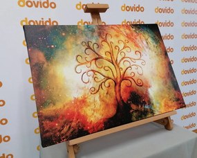 Quadro su tela – Albero della vita con astrazione dell'universo