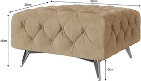 Poggiapiedi marrone chiaro con rivestimento in velluto Chelsea – Ropez