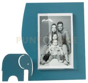 Portafoto elefantino piccolo blu oltremare in ferro e polimetilmeta...
