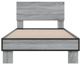 Giroletto grigio sonoma 90x190cm in legno multistrato e metallo