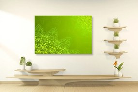 Stampa su tela – Elementi moderni di Mandala in sfumature di verde
