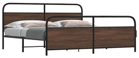 Giroletto Senza Materaso İn Metallo Rovere Marrone 200x200 Cm /