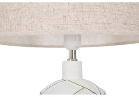 Lampada da tavolo con paralume in tessuto bianco e crema (altezza 60 cm) Lines - Mauro Ferretti