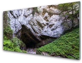 Quadro su vetro Grotta naturale di montagna 100x50 cm