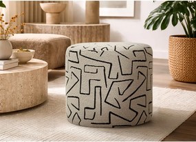 Poggiapiedi beige con rivestimento in bouclé Nairobi – Mauro Ferretti