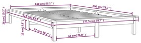 Giroletto 140x200 cm in Legno Massello di Pino