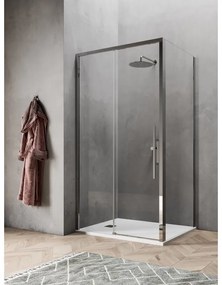 Pannello laterale per box doccia SWORD WH 70CM L 70 x H 200cm, Sp. 8 mm vetro vetro senza finitura / trasparente profilo in alluminio cromato