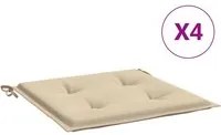 Cuscini per Sedie da Giardino 4 pz Beige 50x50x3 cm in Tessuto cod mxl 68278