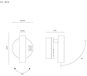 Betu applique lamp 2w usb