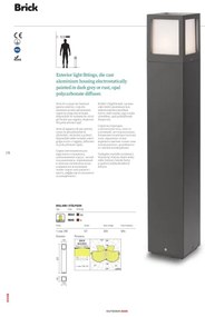 Redo 9644 - Lampada da esterno BRICK 1xE27/23W/230V IP54 grigio