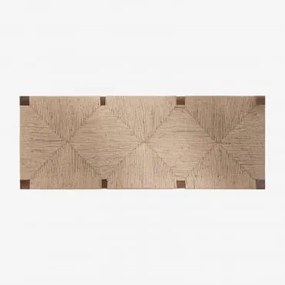 Testiera per letto da 150 cm in legno di mango e juta Evans Legno - Sklum