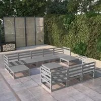 Set Divani da Giardino 11 pz in Legno Massello di Pino 3076116