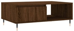 Tavolino da salotto rovere marrone 90x60x35cm legno multistrato