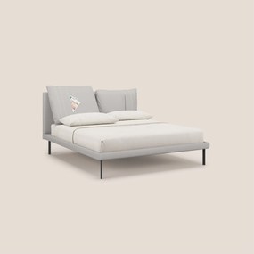 Giselle letto moderno con cuscini testata regolabili con tasche in microfibra impermeabile T11 grigio chiaro