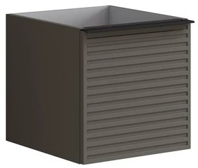 Struttura semi colonna da bagno Pixel2 cassetti laccato opaco grigio carbone L 40 x H 40 x P 45.5 cm