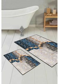 Tappetini da bagno grigio-blu in set di 2 pezzi 60x100 cm Optic - Mila Home