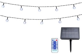 Grundig - Catena solare dimmerabile 50 LED/8 funzioni 9,35m bianco caldo + DO