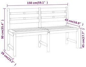 Set da Pranzo per Giardino 3 pz in Legno Massello di Teak