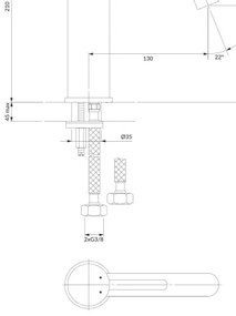 OMNIRES Y1213MAXCR - Rubinetto del lavandino Y 21 cm cromo lucido