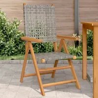 Sedie da Giardino 2pz Grigie Legno Massello Acacia e Polyrattan 367652