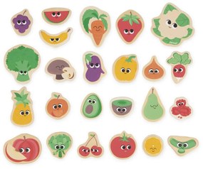 Magneti in legno - Frutta e verdura - 24 pezzi