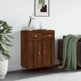 Credenza rovere marrone 69,5x34x90 cm in legno multistrato