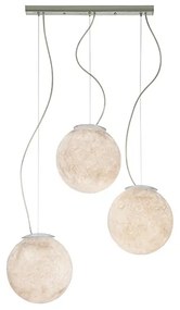 In-es.artdesign -  Lampade a sospensione Tre lune  - Lampada a sospensione con tre lune sospese realizzate in Nebulite®, un materiale luminoso e caldo, composto da resine e fibre.