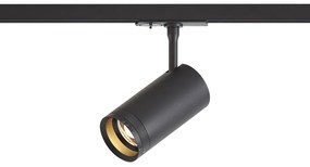 Faretto nero moderno per sistema a binario monofase con LED orientabile e inclinabile - Iconic Zoom