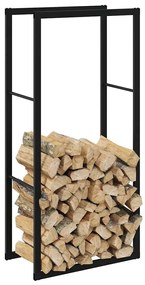 Rastrelliera Per Legna Da Ardere Nera 55x30x116 Cm İn Acciaio /