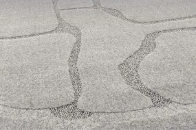 Tappeto rotondo in lana grigia ø 160 cm Morphic Organica - Agnella