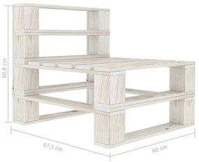 Divano da Giardino Pallet 4 Posti con Cuscini Crema in Legno