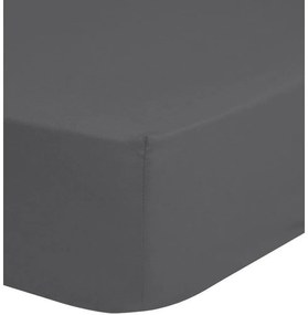 Lenzuolo grigio in cotone sateen elasticizzato, 160 x 200 cm - HIP