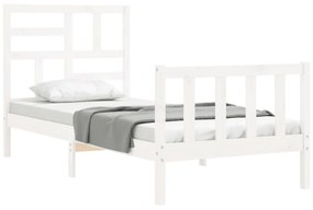 Giroletto con testiera bianco small single legno massello