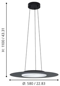 Eglo 99125 - Lampadario a sospensione con filo LED RGB COMPO ROSSO-C LED/16W/230V + T