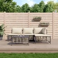 Set Divani da Giardino 5 pz con Cuscini Antracite in Polyrattancod mxl 101239