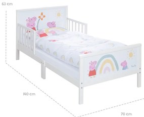 Letto bianco per bambini 70x140 cm Peppa Pig - Roba